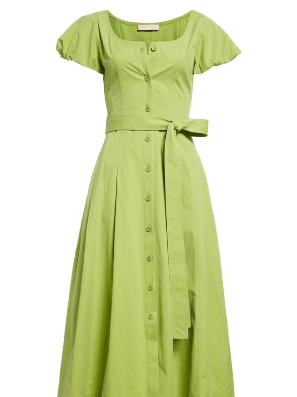 Ulla Johnson Lime Green Midi Dress with Belt